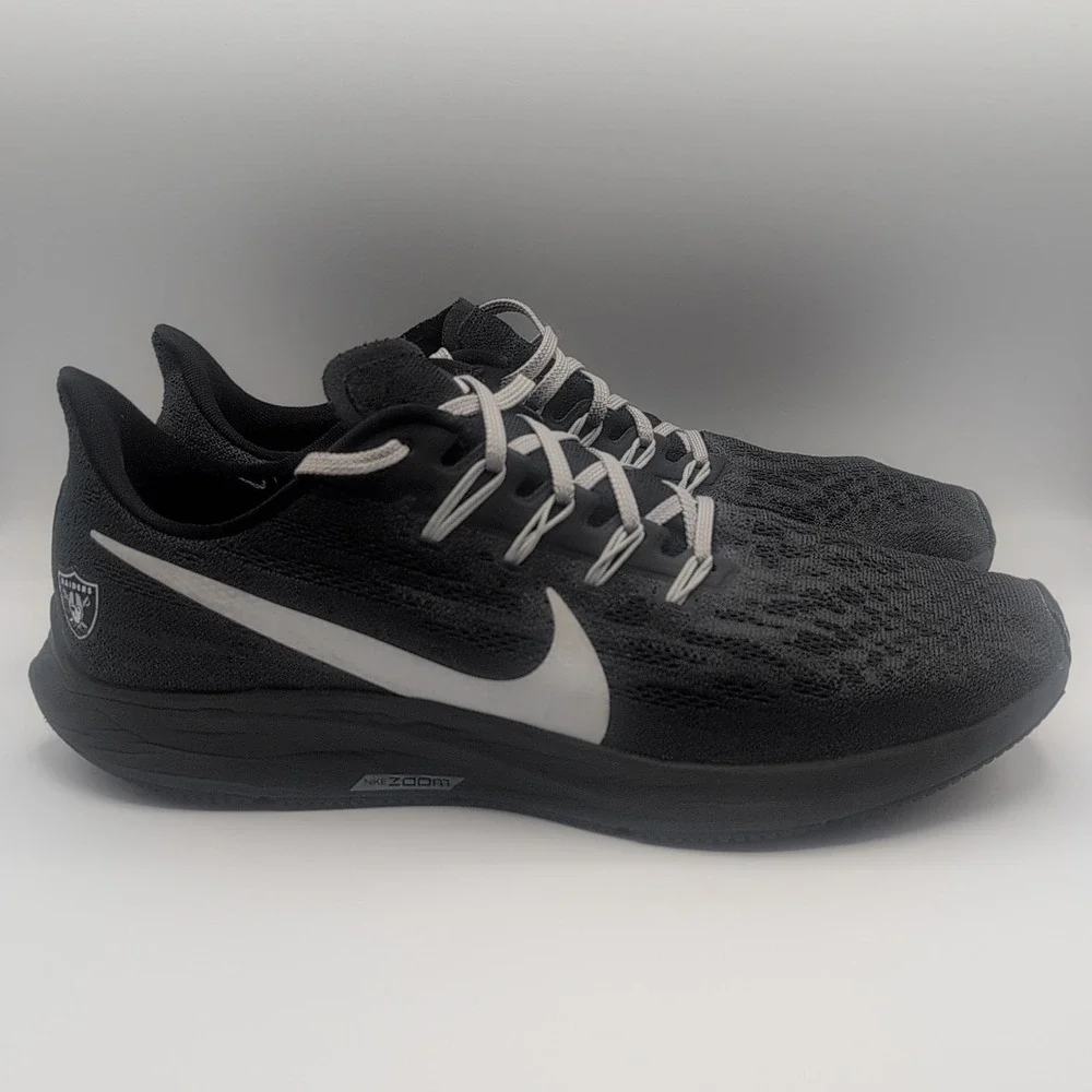 Las Vegas Raiders Nike Air Zoom Pegasus 36 Shoes Mens Size 11.5 CI1942-001 Black
